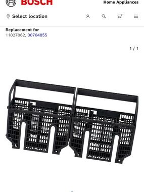 Bosch Cutlery basket Side Mount Cutlery Basket Assembly (DUO) New